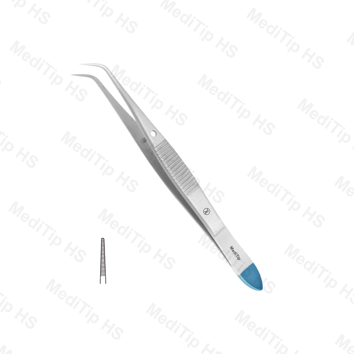 Non-Sterile Single-Use Angled Microscopy Forceps Very Fine Serrated