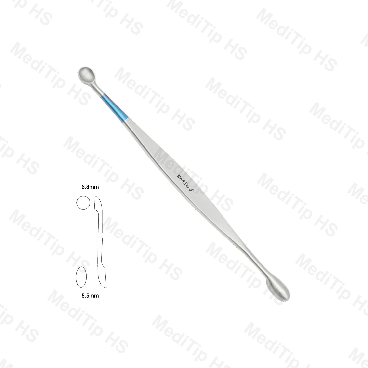 Non-Sterile Single-Use Bone Curettes Double-Ended 6.8mmx5.5mm