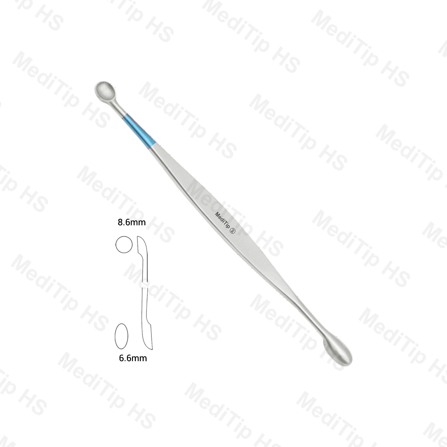 Non sterile Single-Use Bone Curettes Double-Ended 8.6mm x 6.6mm