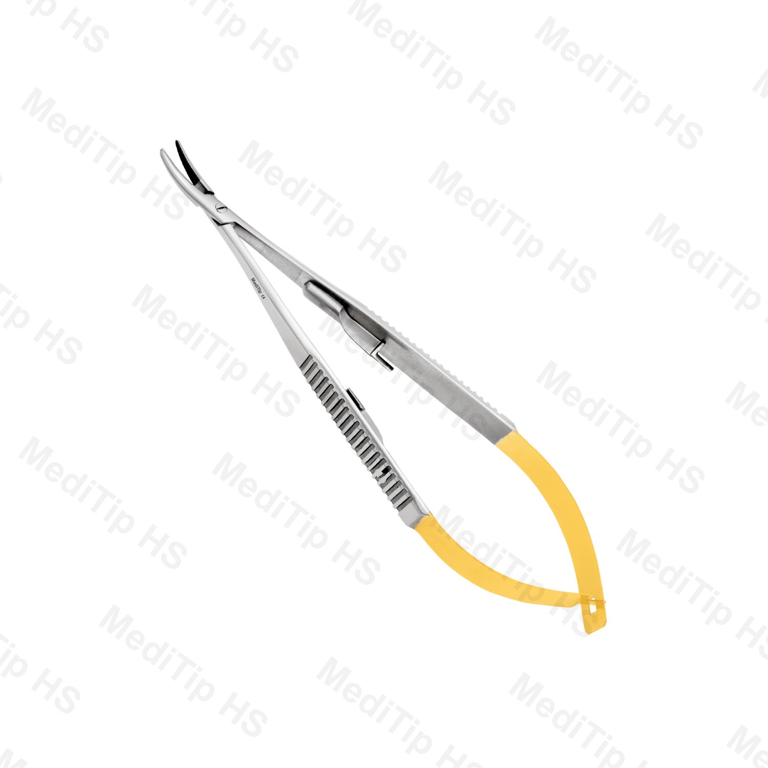 Castroviejo Curved Needle Holder, Straight Handle